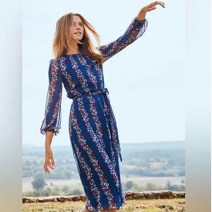Boden Navy Floral Kathleen Midi Dress
